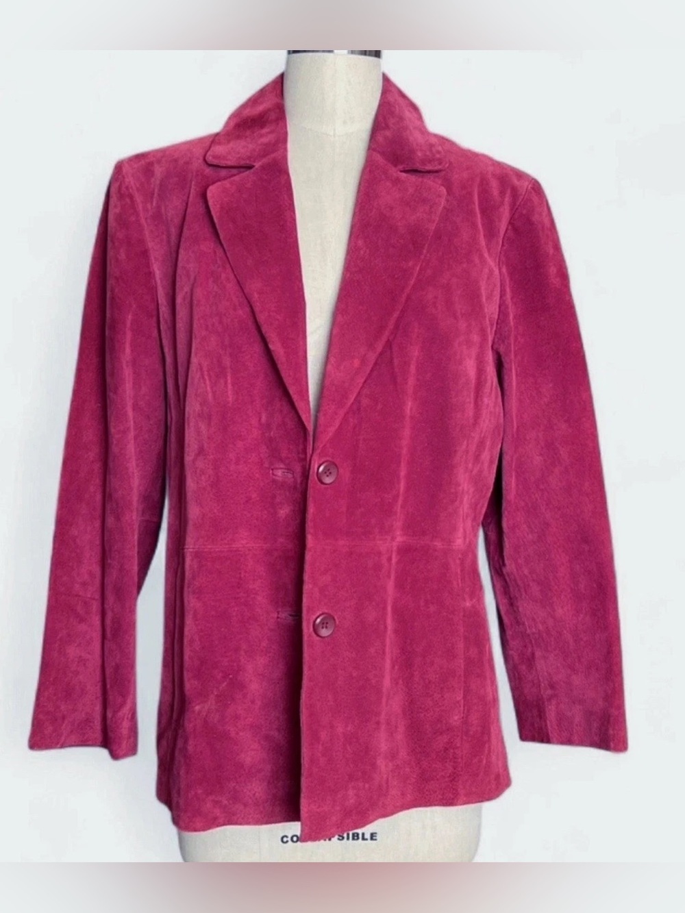 Burgundy Wine Suede Blazer Jacket
